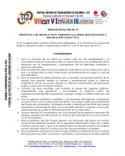 Propuesta de Resolución Comisión Paz, Derechos Humanos VII Congreso Nacional de la CUT